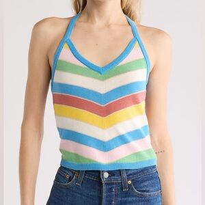NWT MOTHER striped knit halter top size XS
